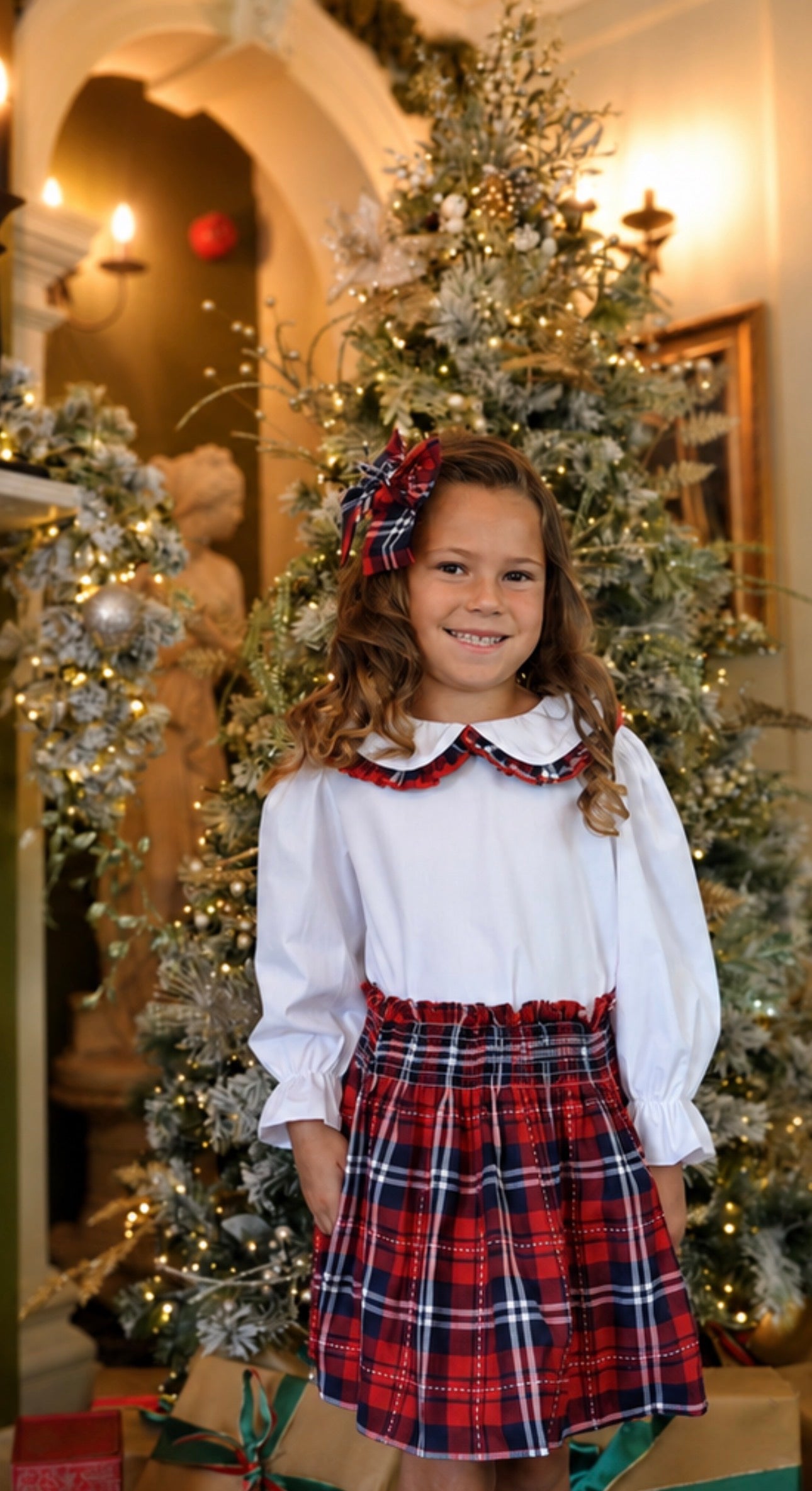 Noel Skirt Navy Tartan 4 Piece Girls Set