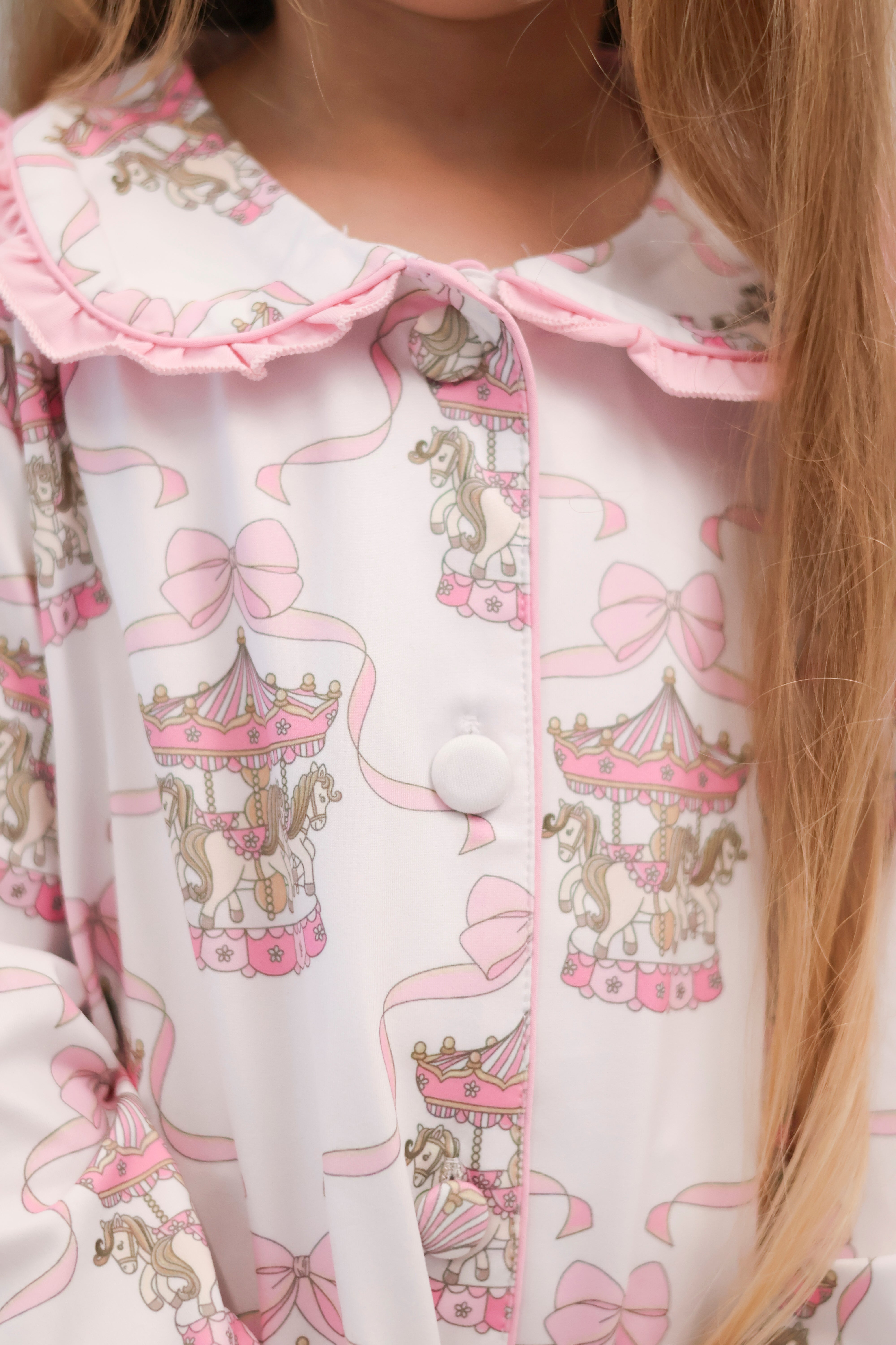Carousel Girls Frilly Pink Pyjamas