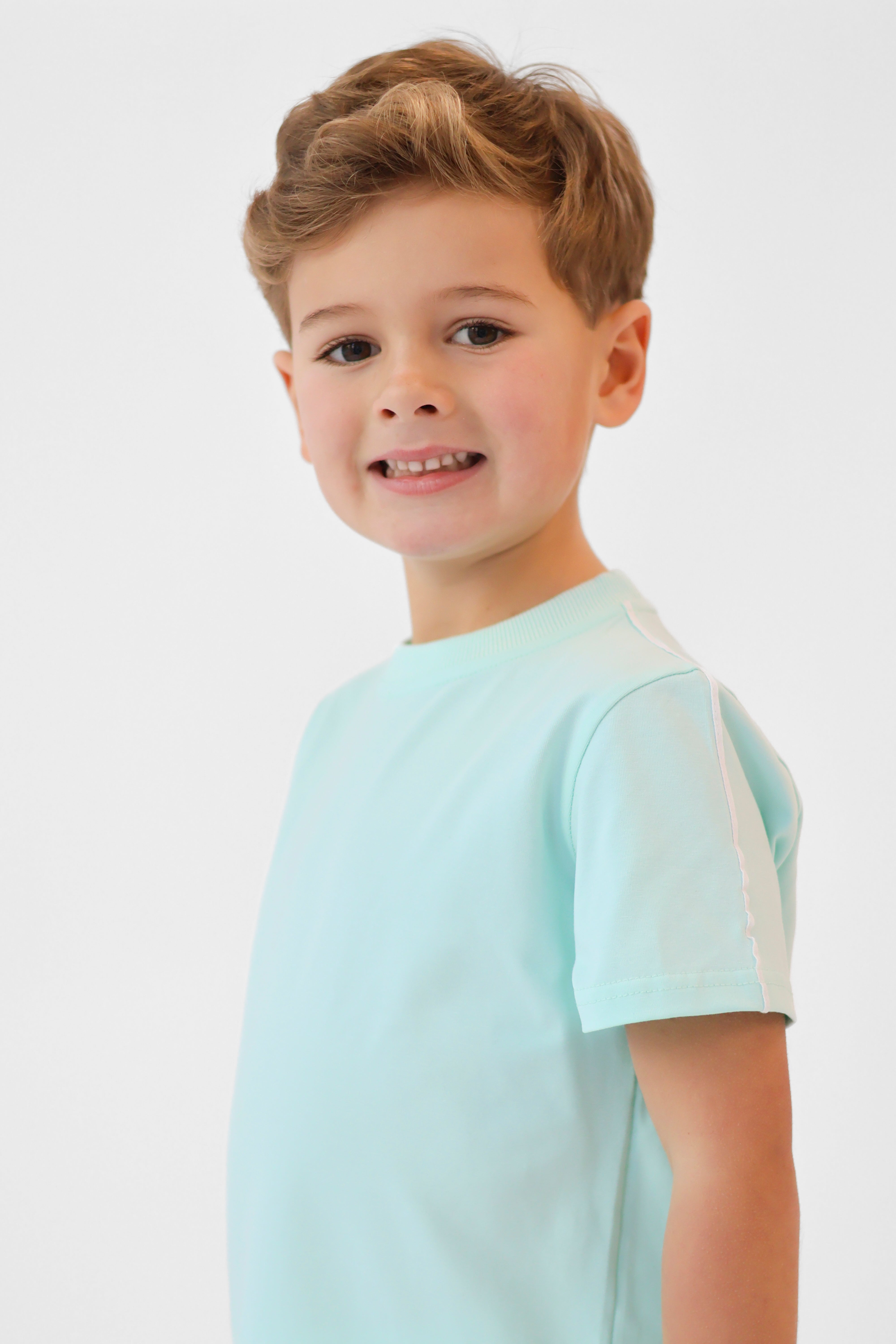 Eddie Boys Plain T-Shirt & Shorts Set Mint