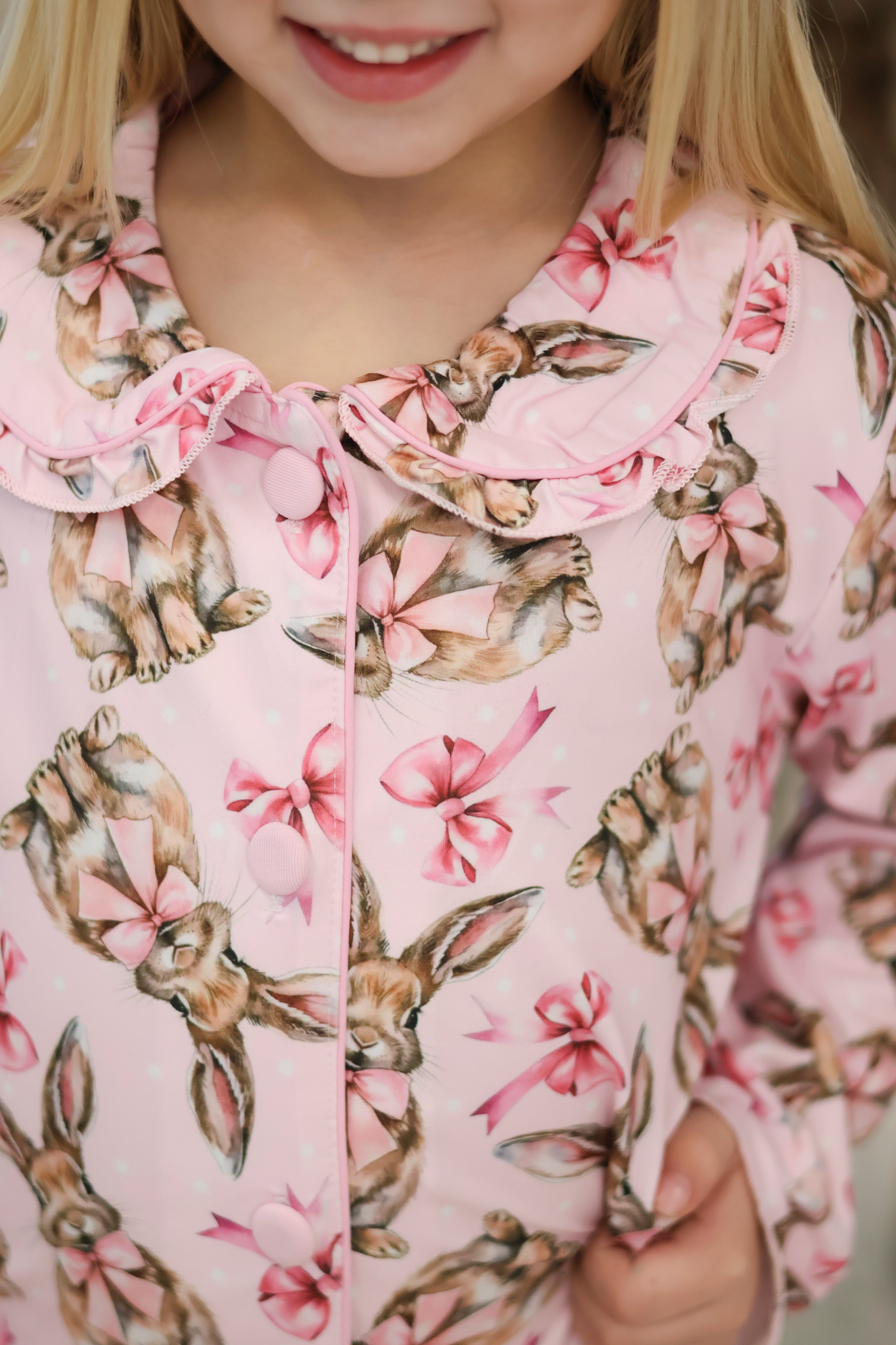 Rabbit Girls Frilly Pink Pyjamas