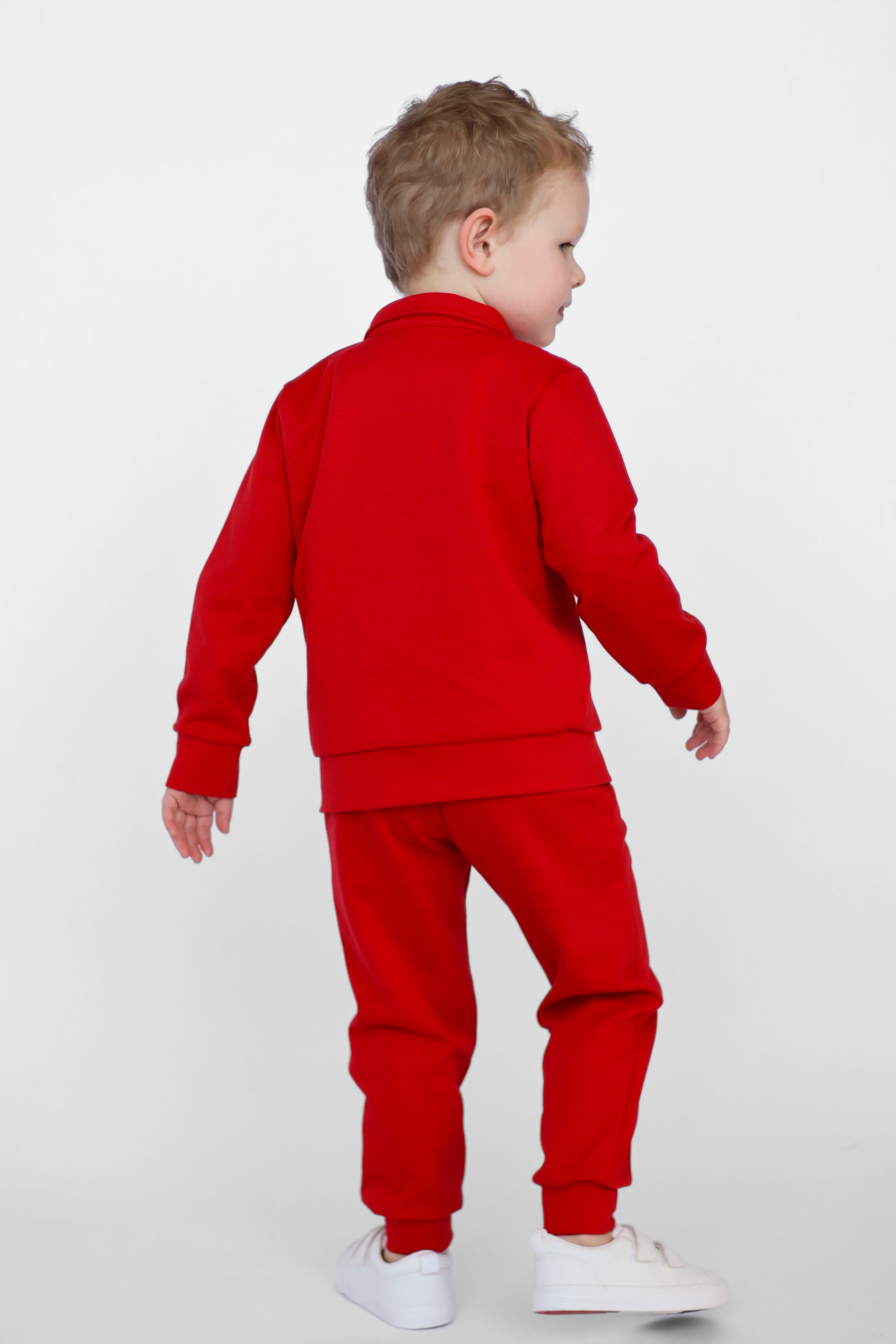 Marcus Boys Zip Up Smart Tracksuit Red