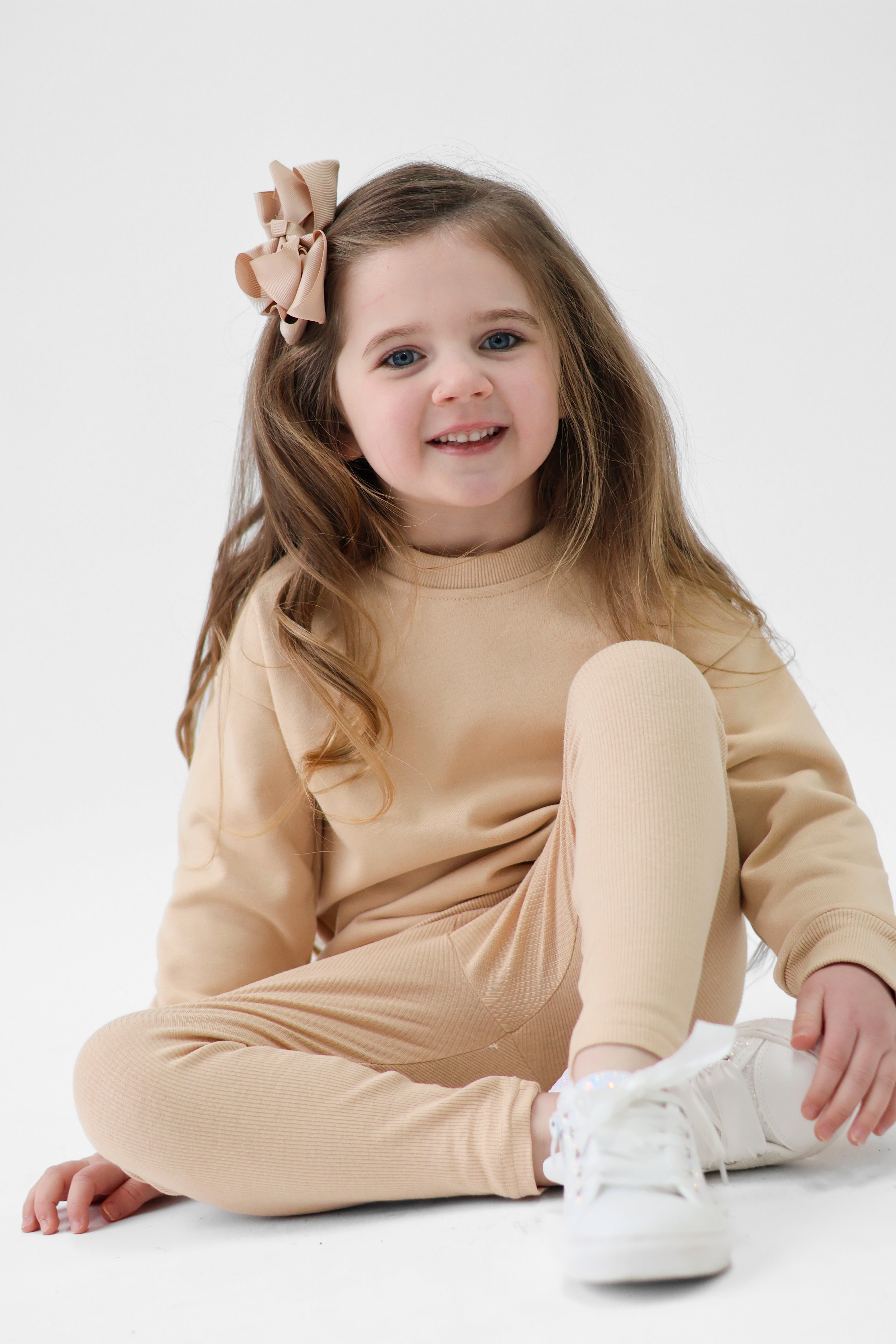 Saint Plain Unisex Legging Tracksuit Set Beige