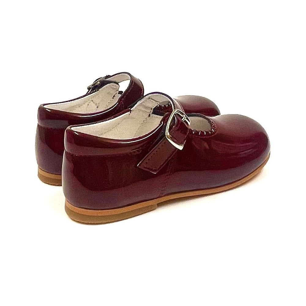 Mary Janes Girls Buckle Classic Shoe Burgandy Patent