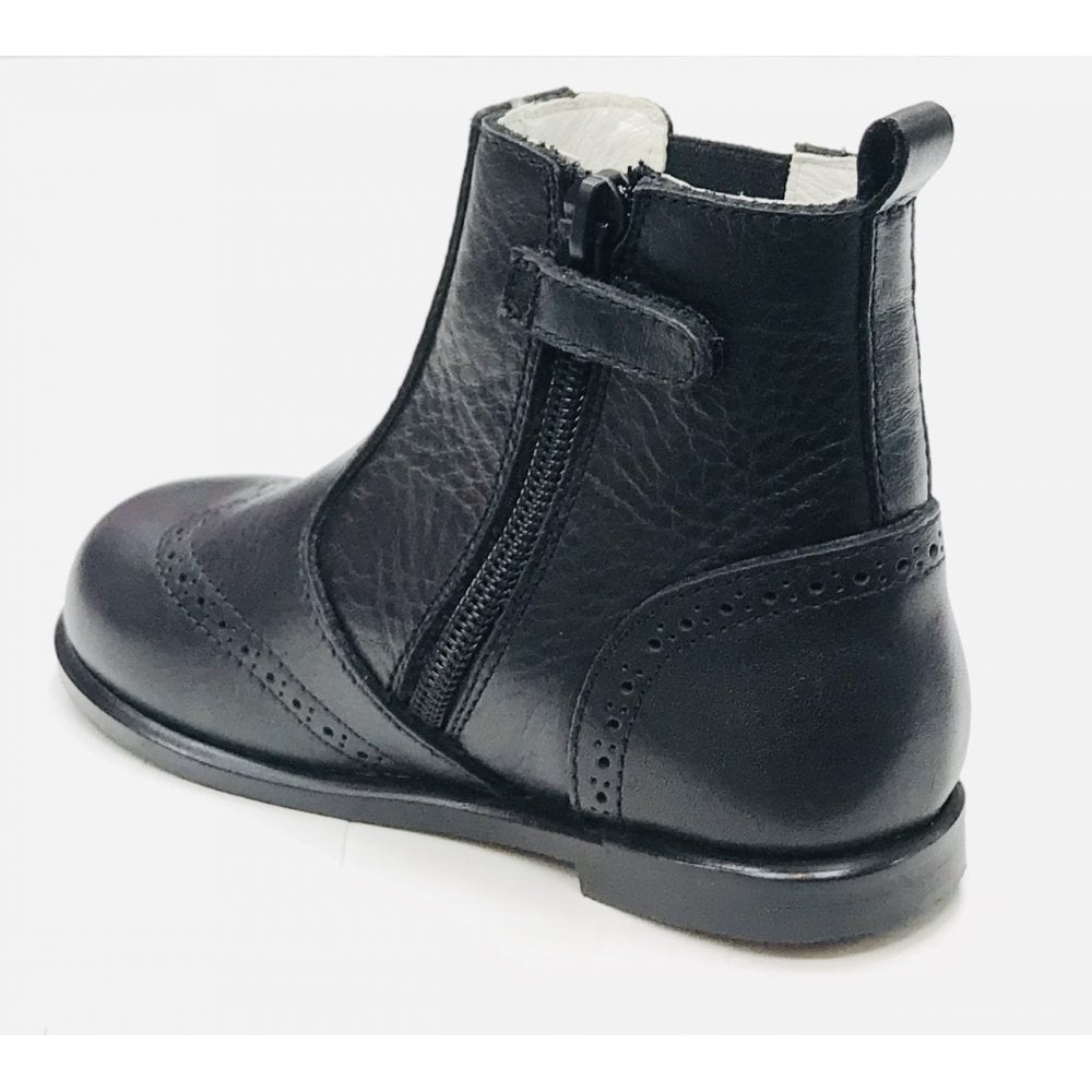 0219-F BLACK BROGUE BOOTS