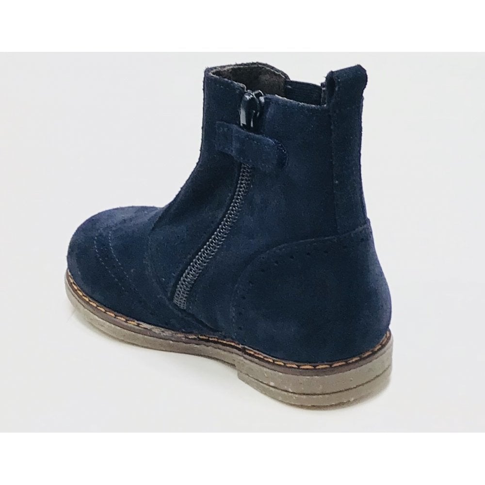 0219-F SUEDE NAVY BROGUE BOOTS