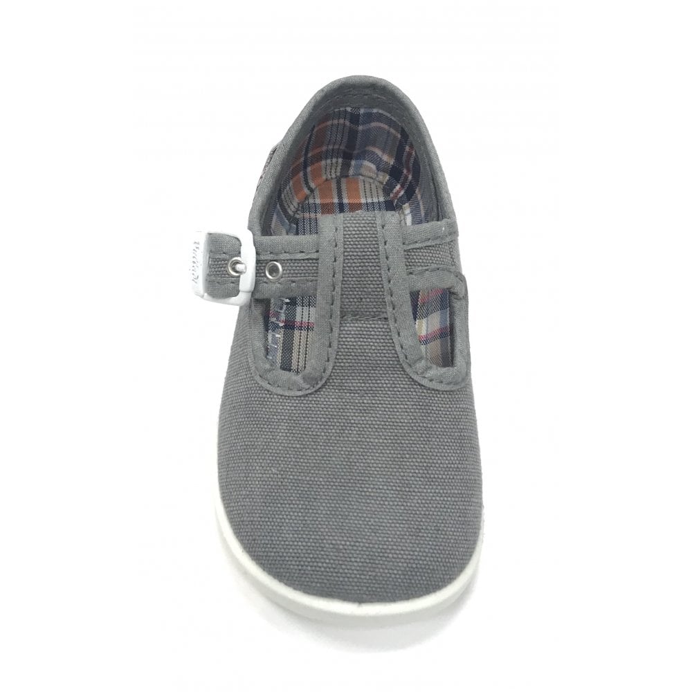1200 Canvas T-Bar Shoe Grey