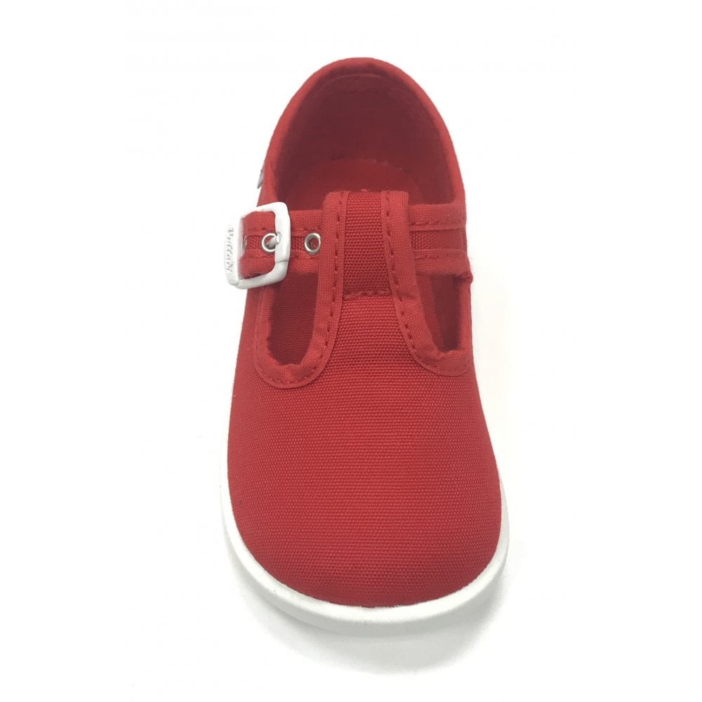 1200 Canvas T-Bar Shoe Red
