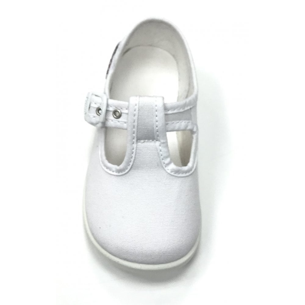 1200 Canvas T-Bar Shoe White