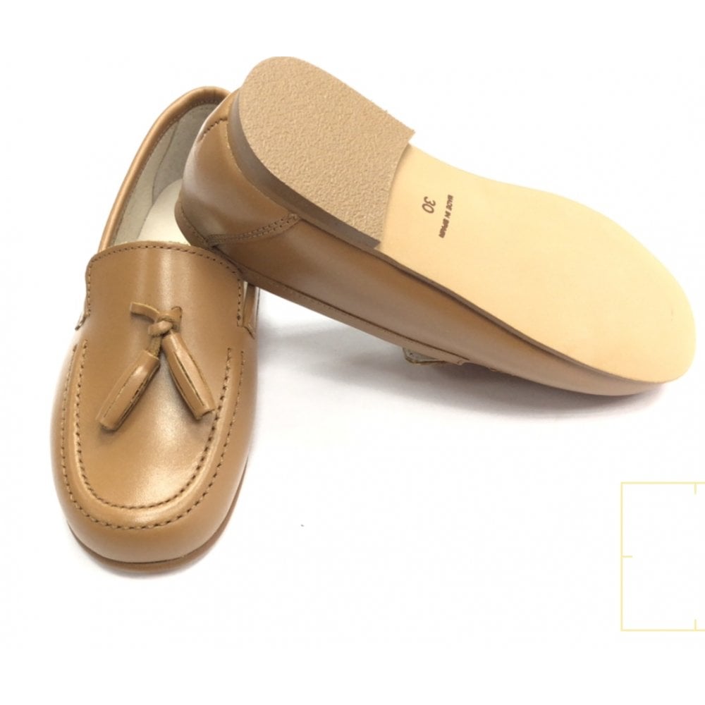 12211 Boys Tan Leather Loafer
