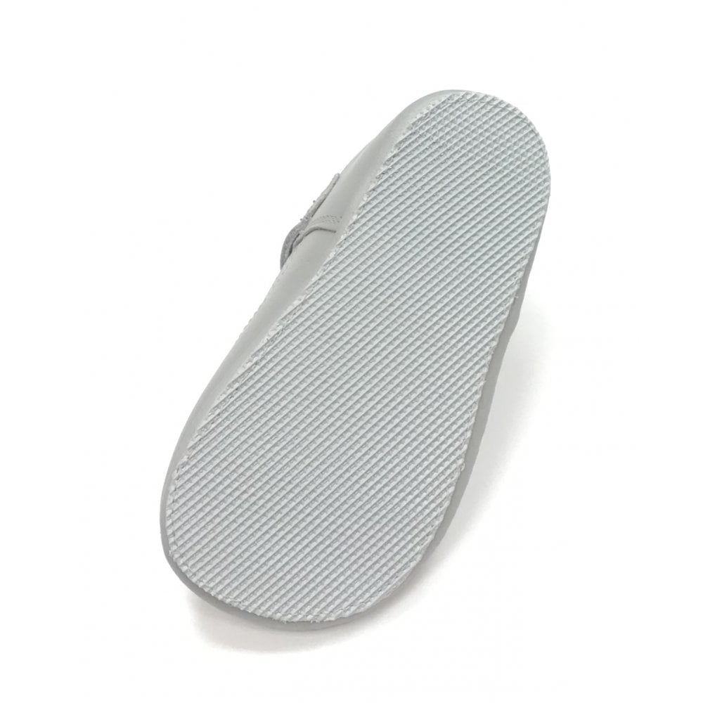 161002 Grey Leather T-Bar Shoe