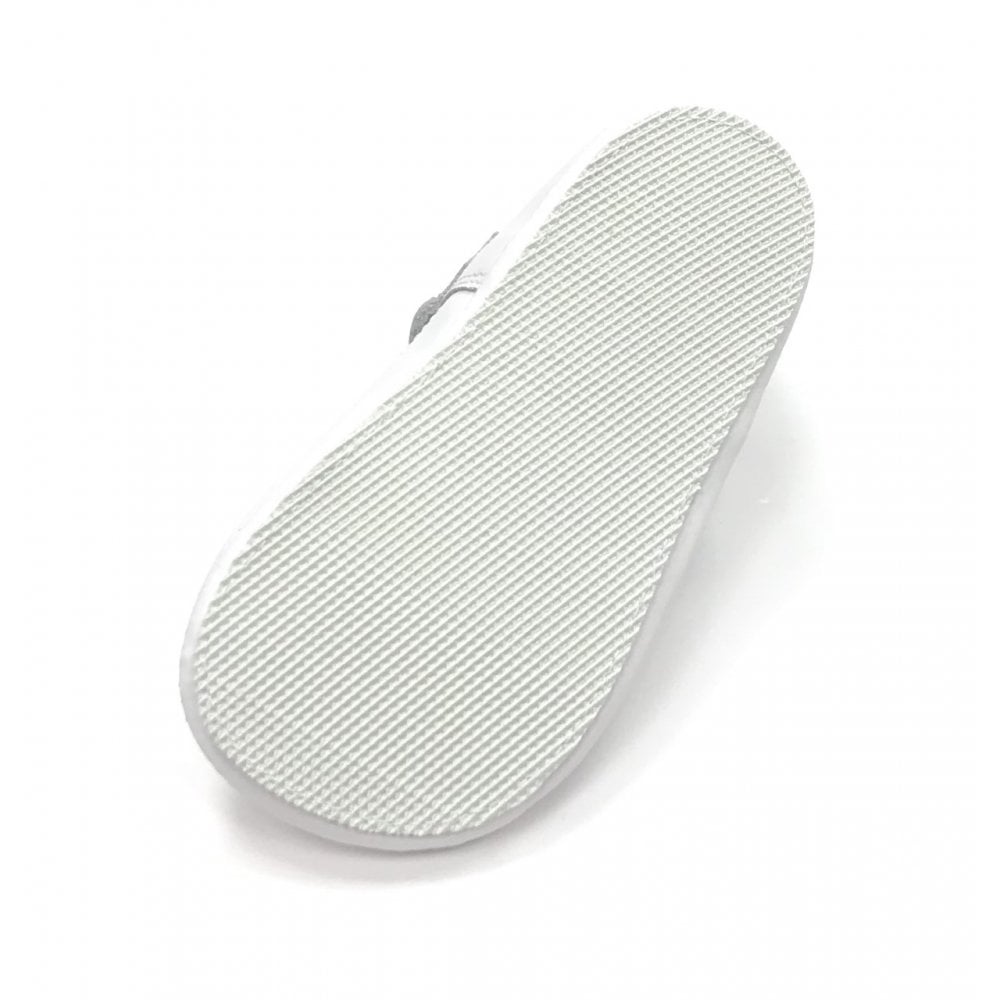 161002 White Leather T-Bar Shoe