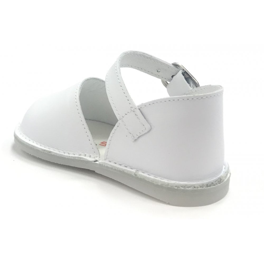 171047 Buckle Sandal White Leather