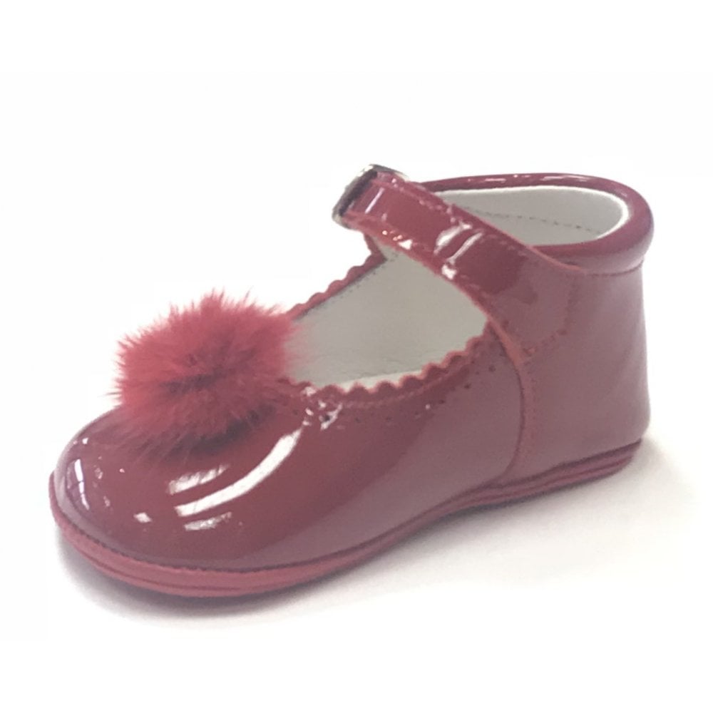 172009 Red Pompom Pram Shoe