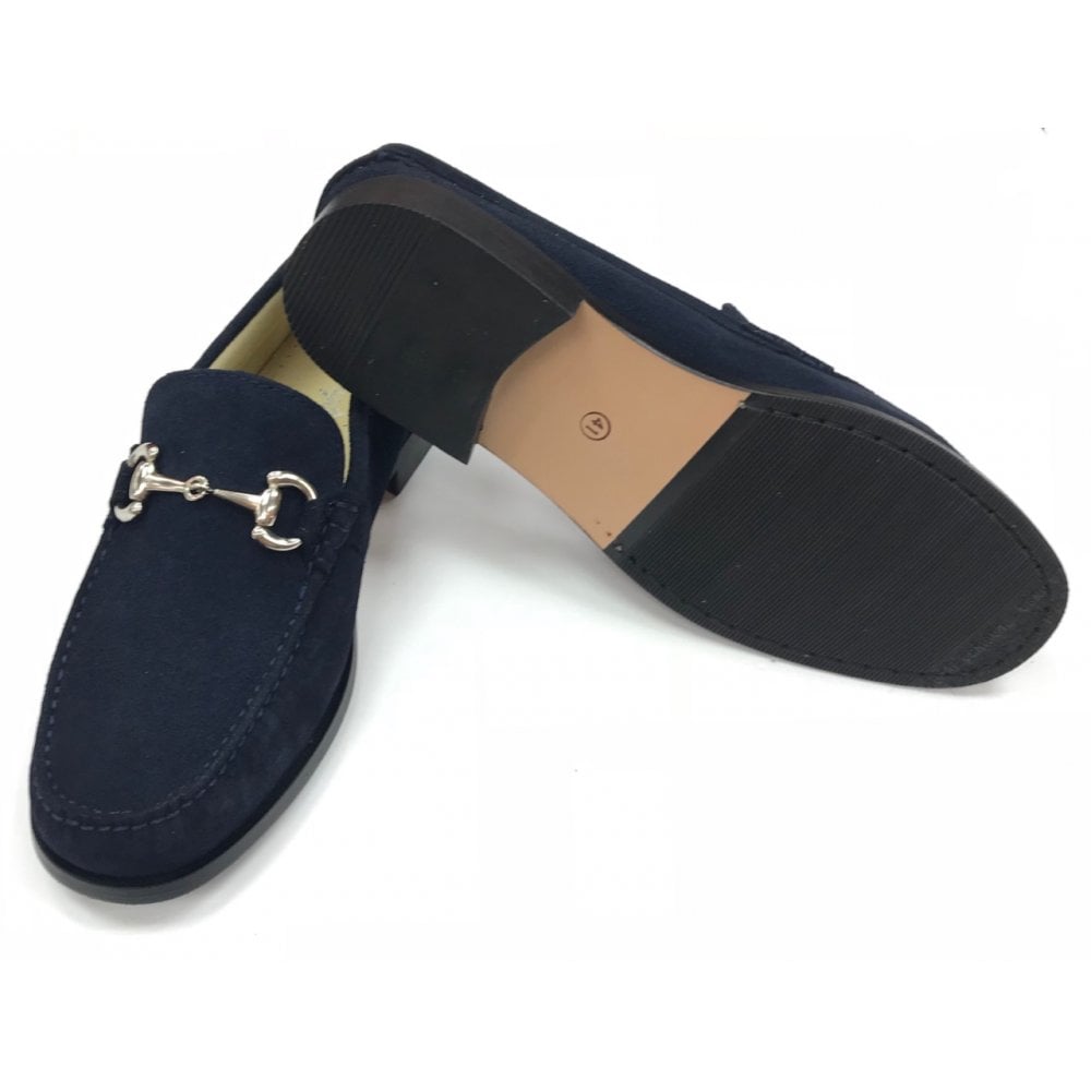 4413 Navy Suede Bar Loafer