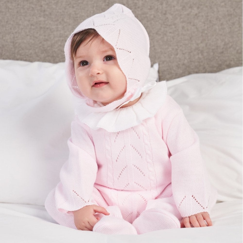 A3975 Ruffle Collar Knitted Baby Grow