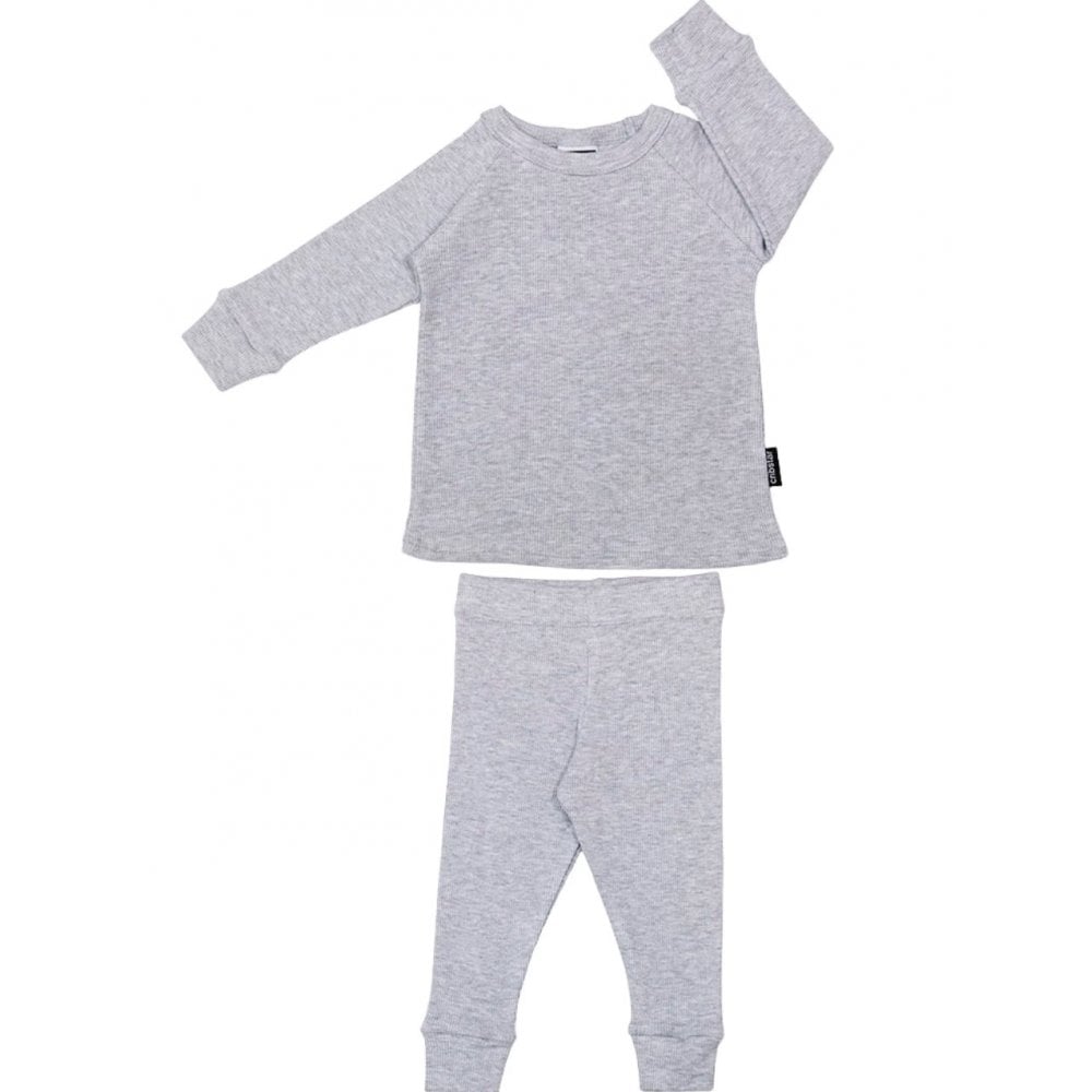 Cribstar Ribbed Lounge Set Melange Grey