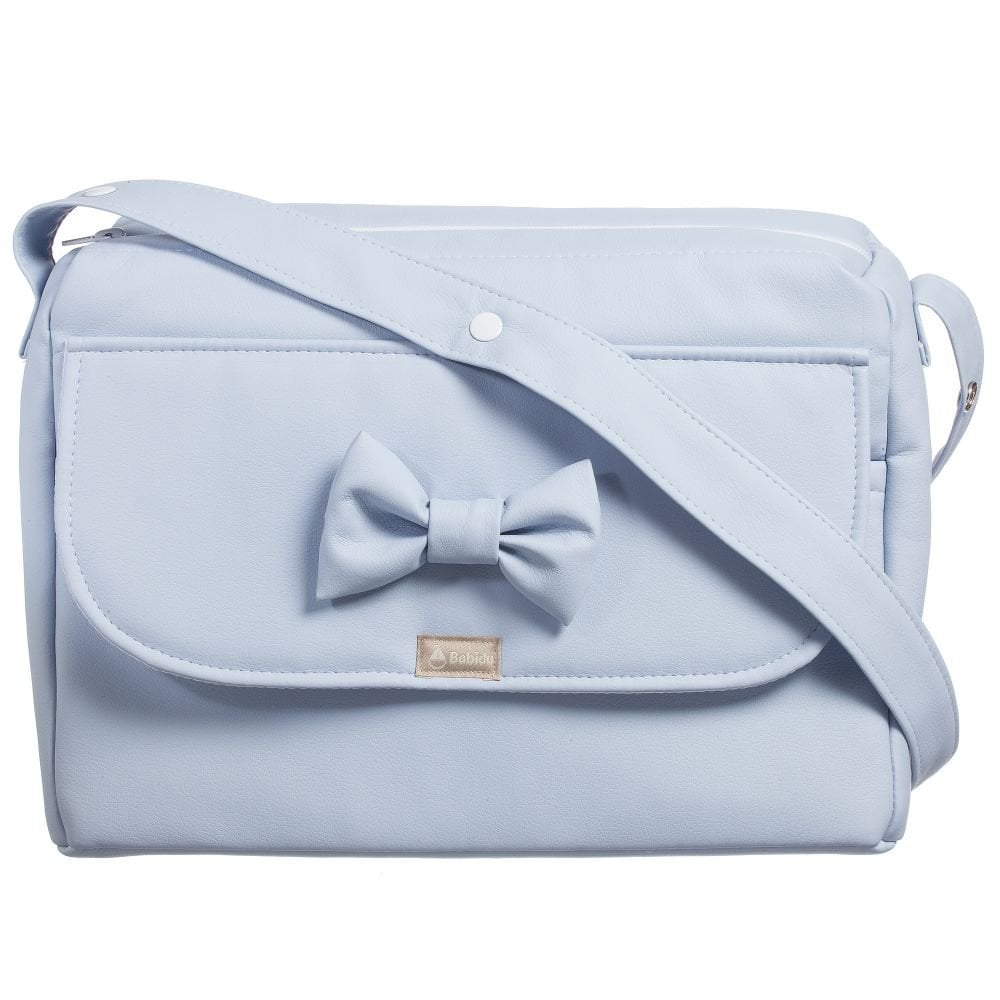 90102 Baby Bow Leatherette Changing Bag Blue