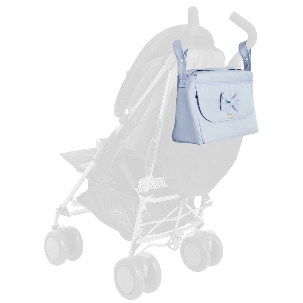 90102 Baby Bow Leatherette Changing Bag Blue