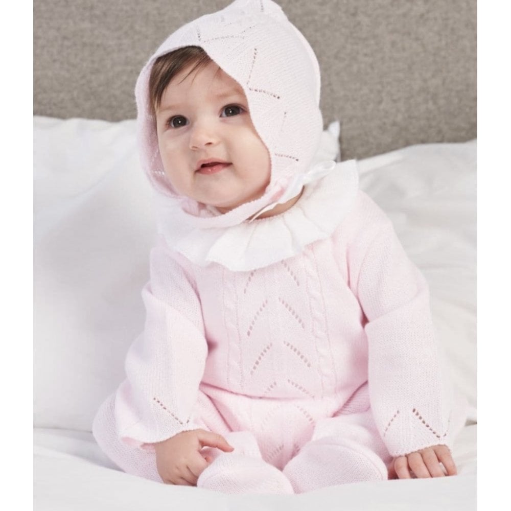 A3975 Ruffle Collar Knitted Baby Grow