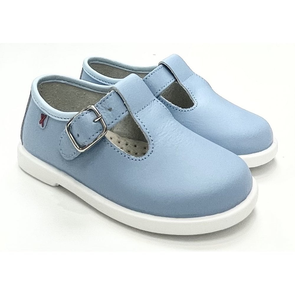 20200 Leather T-Bar Baby Blue