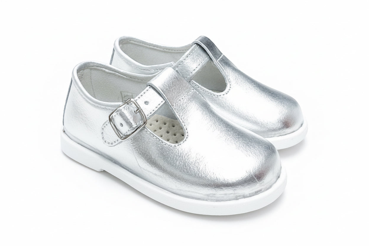 20200 Leather T-Bar Silver