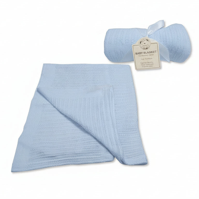 Baby Cellular Roll Blanket Blue