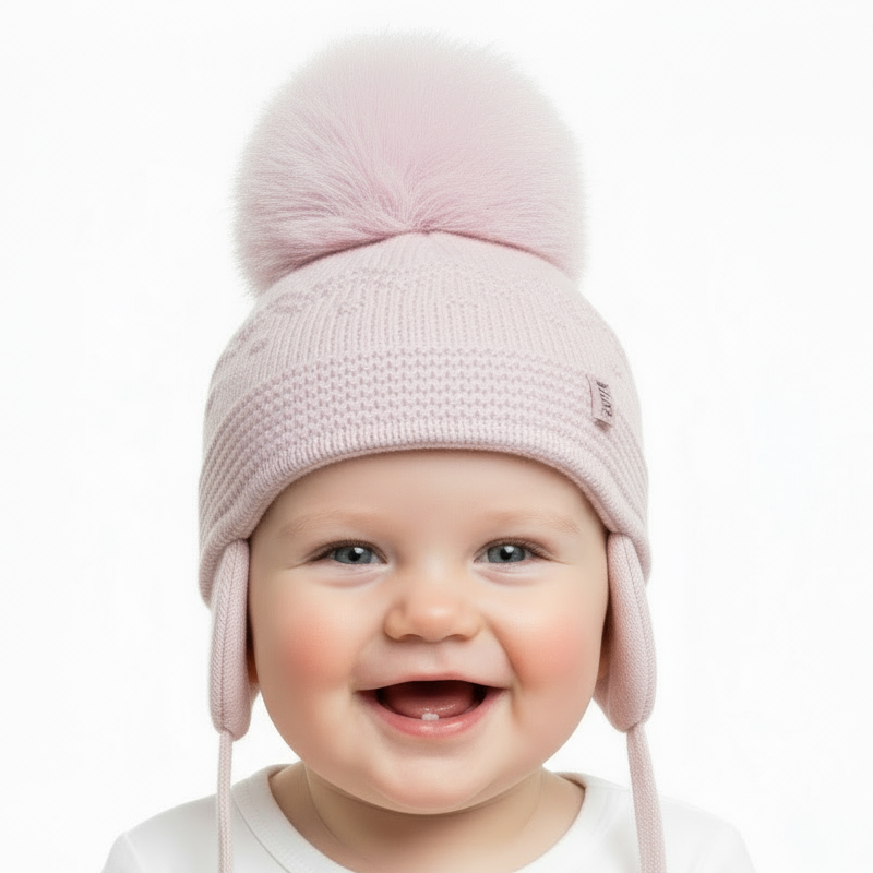 Belle Babies & Kids Pink Pom Pom Hat