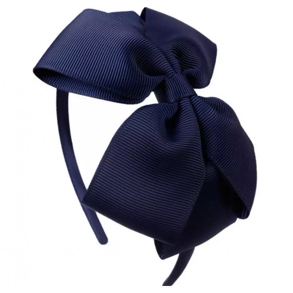 Girls Bow Headband Navy