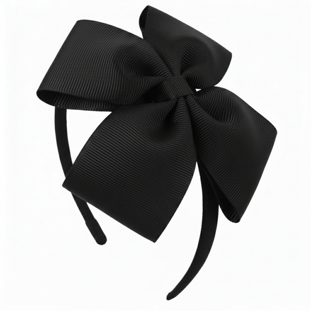 Girls Bow Headband Black