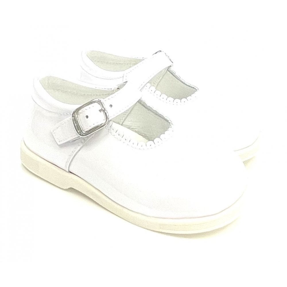Y97401 Andanines Buckle Mary Jane Shoe White Patent
