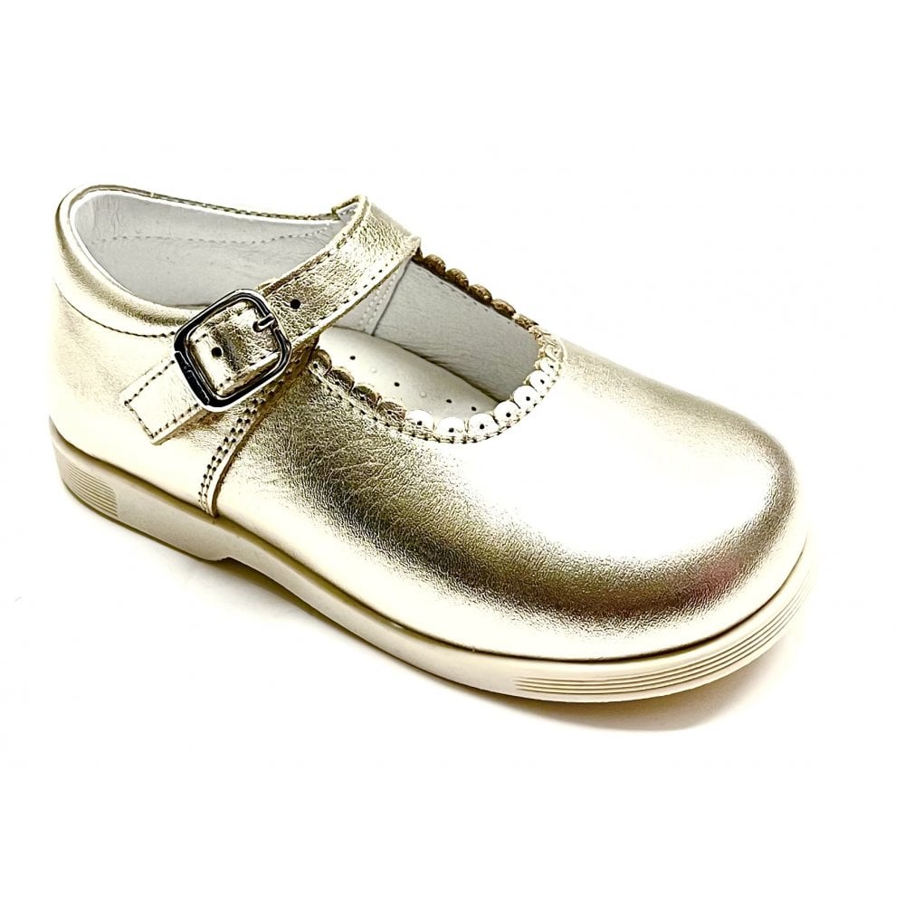 Y97401 Andanines Buckle Mary Jane Shoe Gold Leather