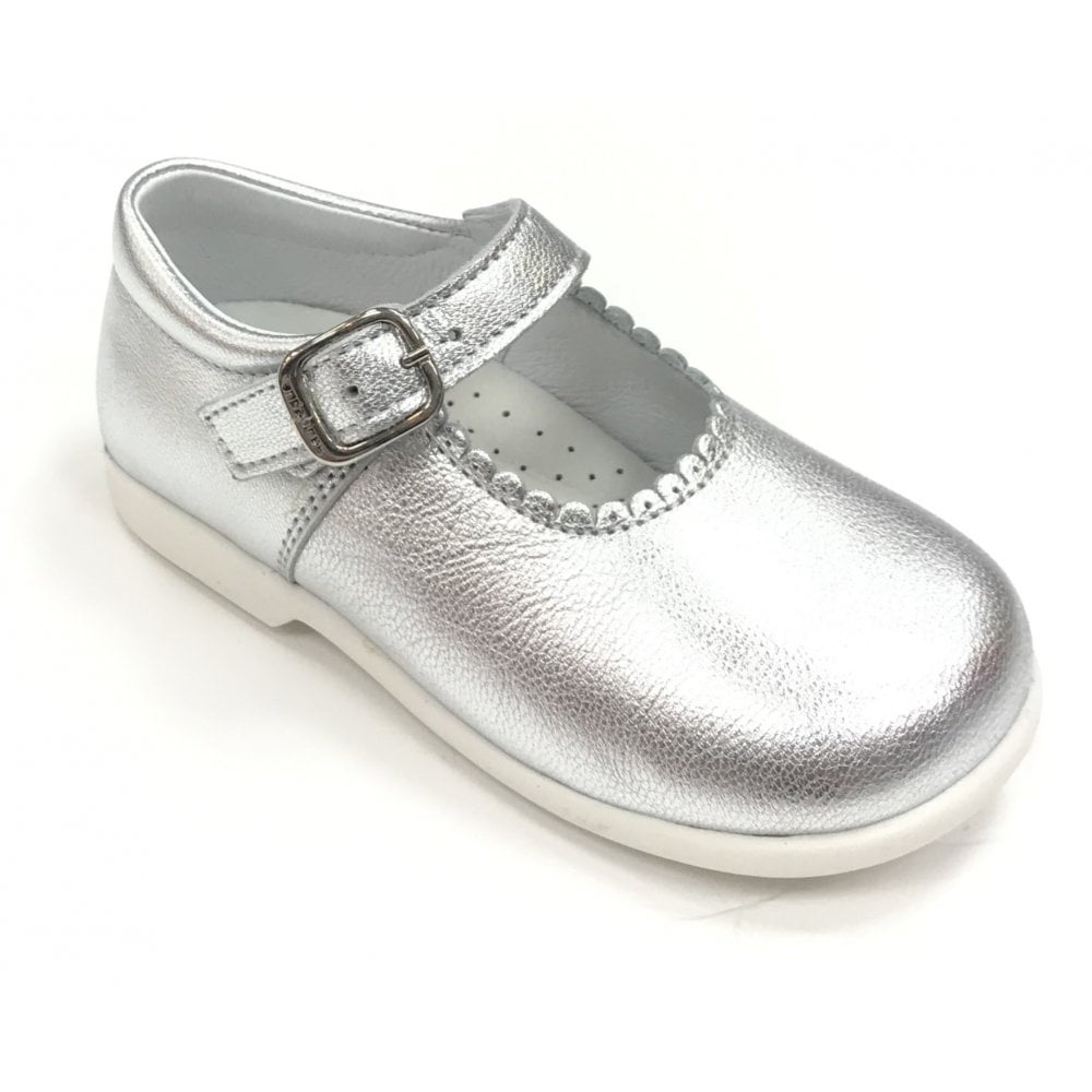 Y97401 Andanines Buckle Mary Jane Shoe Silver Leather