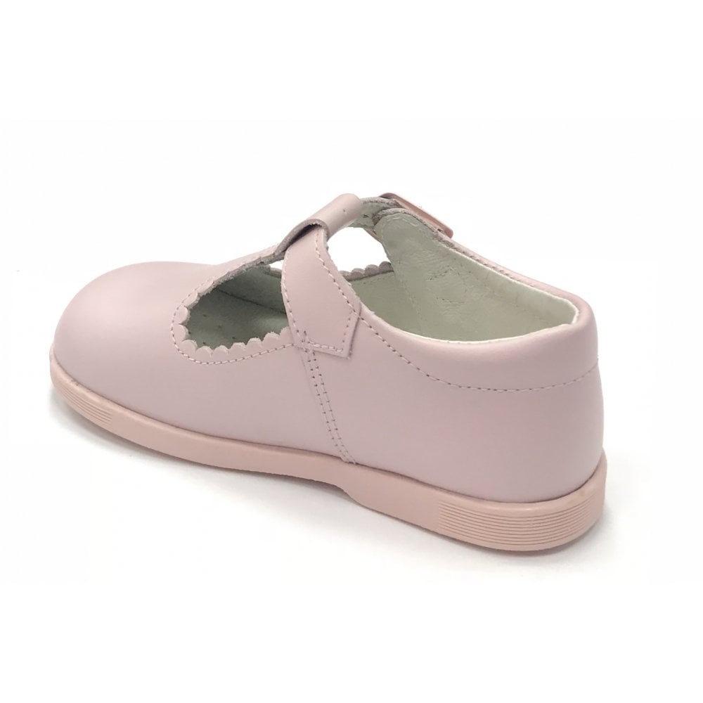 Y97411 Andanines Buckle T-bar Shoe Pink Leather