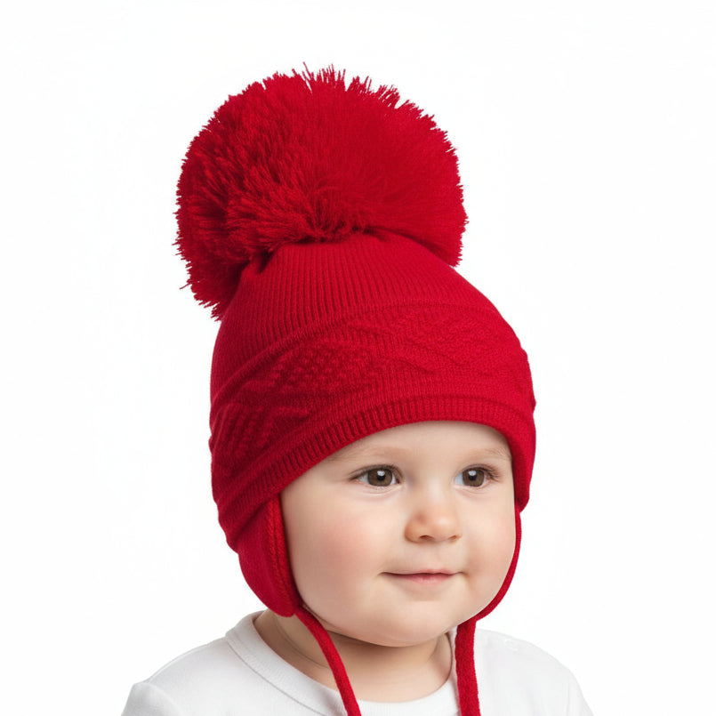 Malva Red Pom Pom Hat