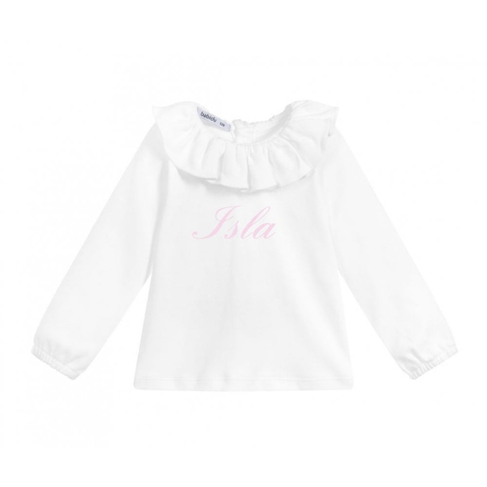 81117 White Frill Neck Top