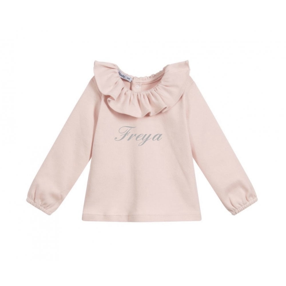 81117 pink frill neck top