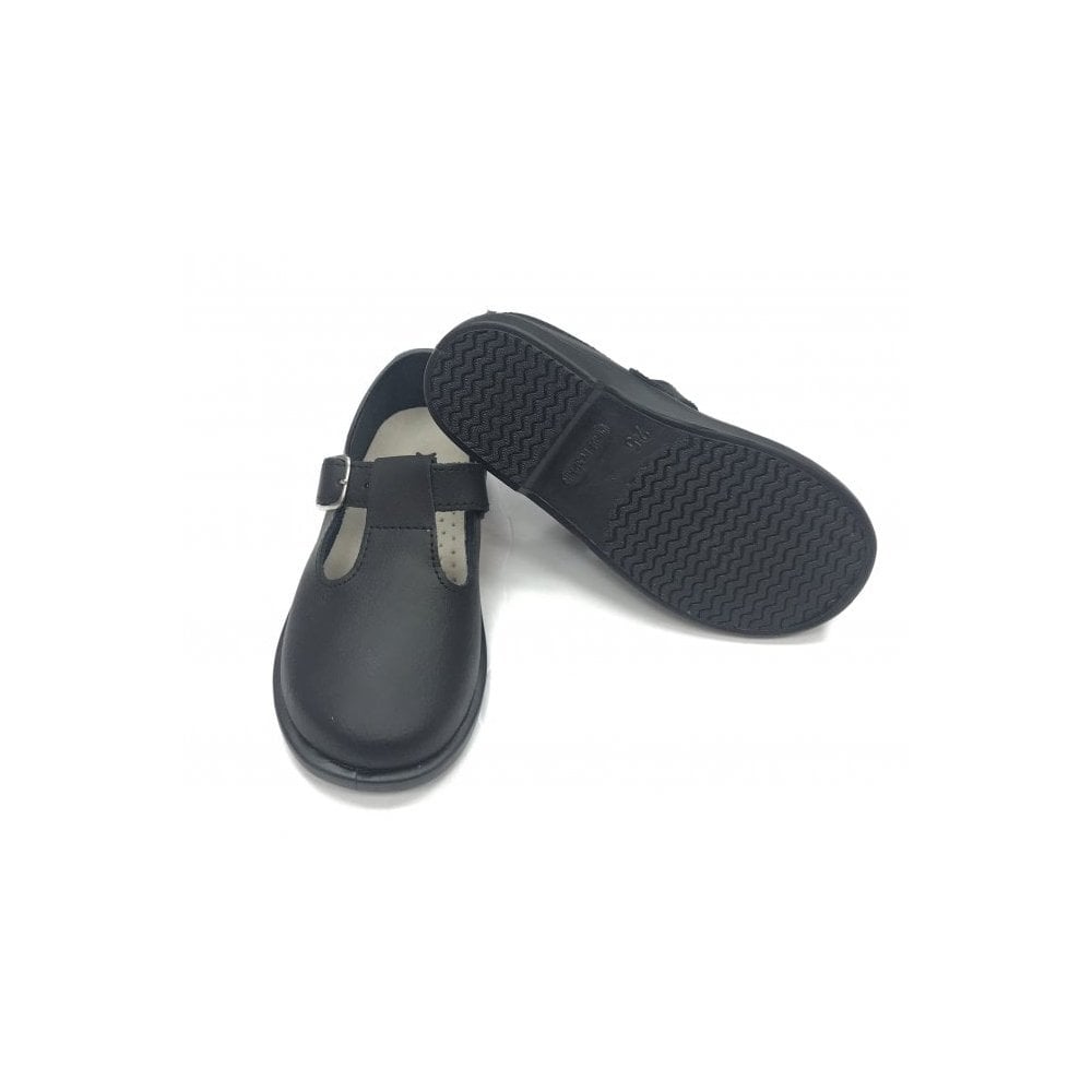 20200 Leather T-Bar Black/Black