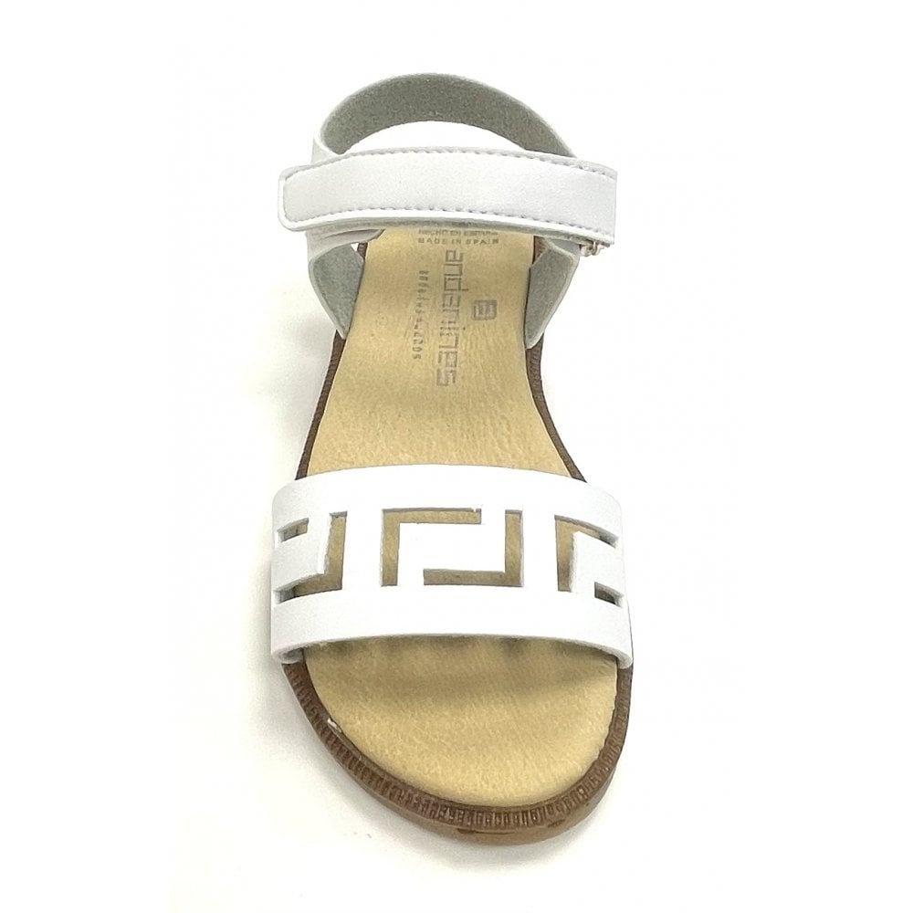 201522 Girls Plain Leather Sandal White