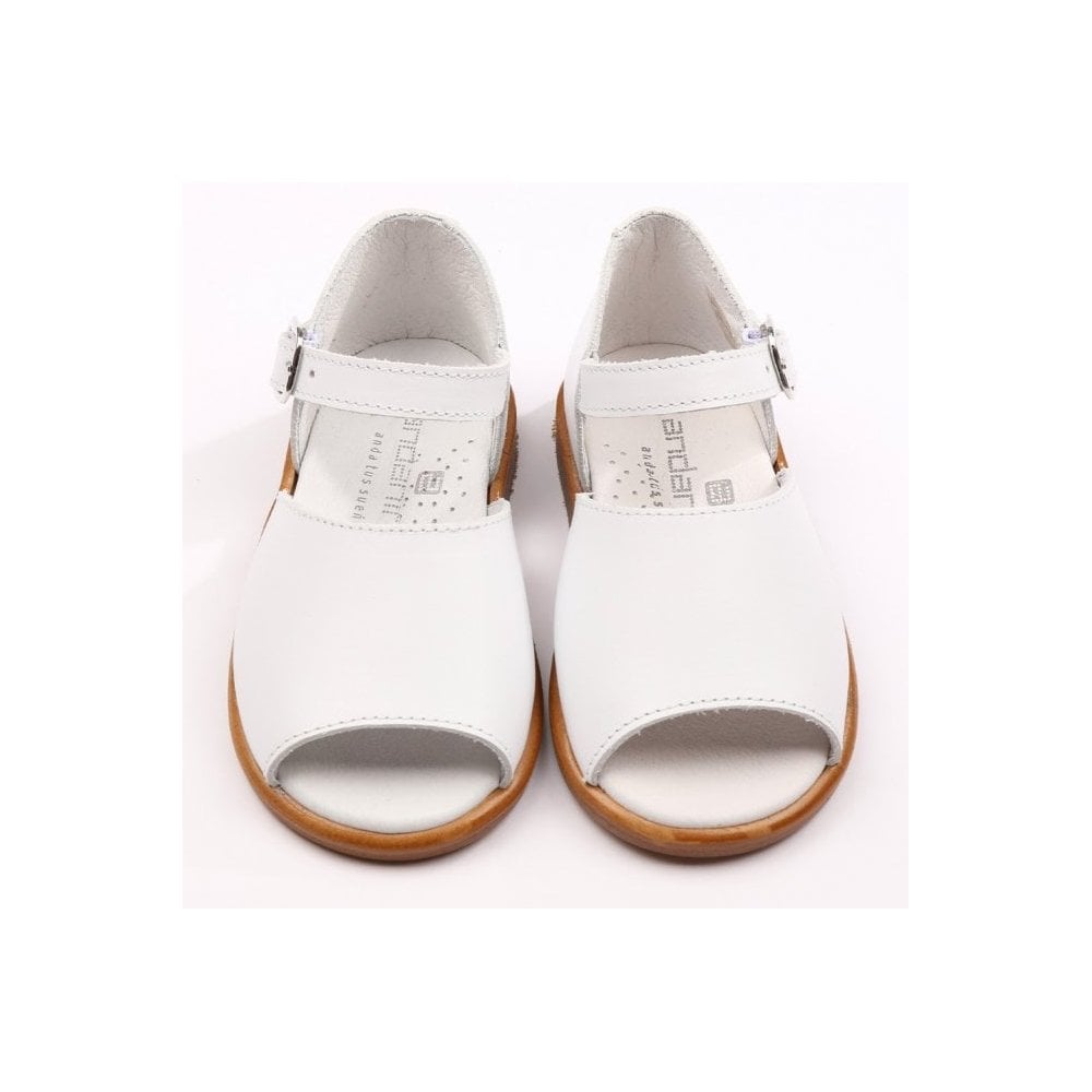 171835 Girls White Leather Andanines Sandal