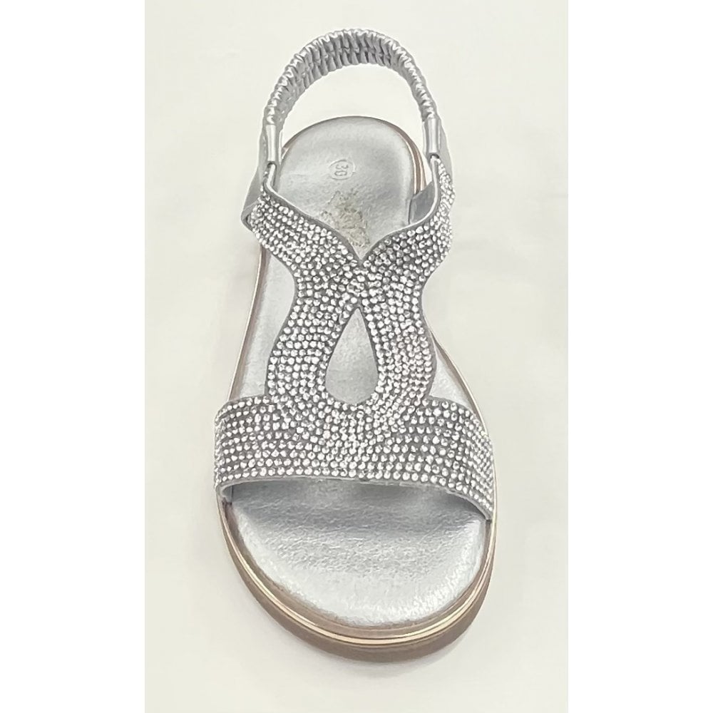 230-58 Girls Diamante Sandals Silver