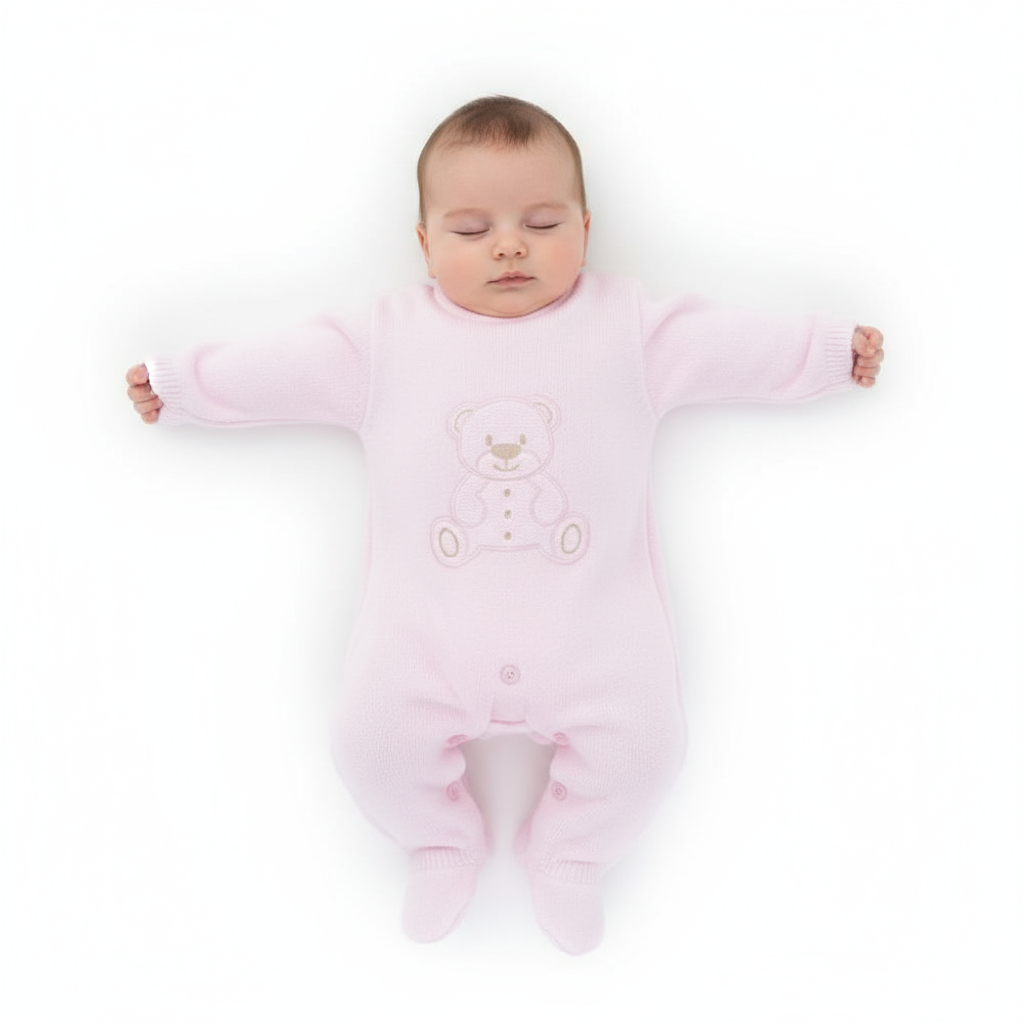 A4548 Teddy Bear Baby Grow Pink