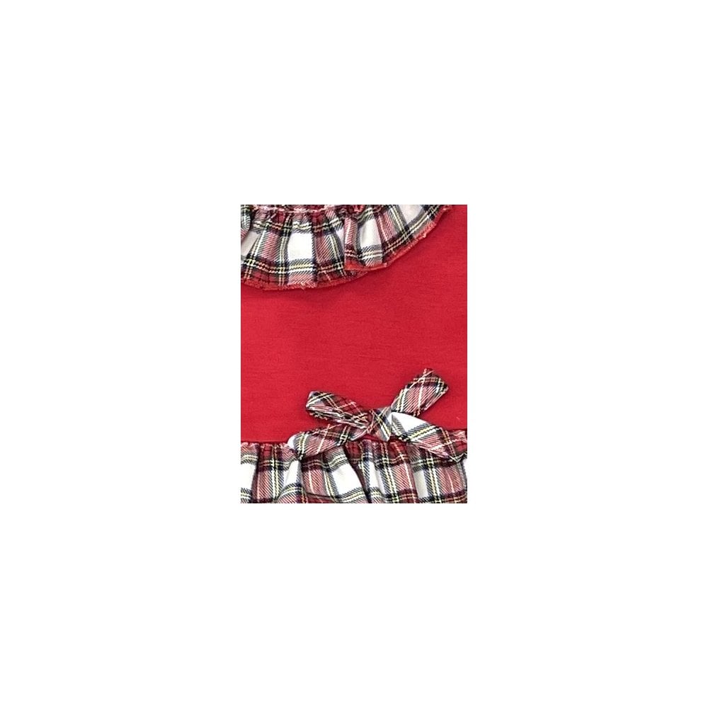 23433 Baby Girls Red Checked Knicker Dress Set