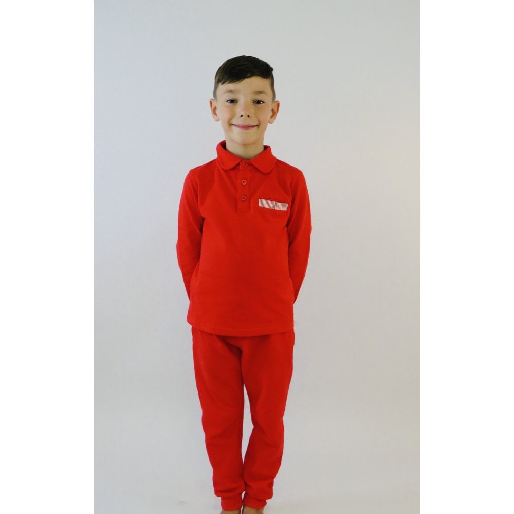 Daniel Red Plain Boys Polo Tracksuit