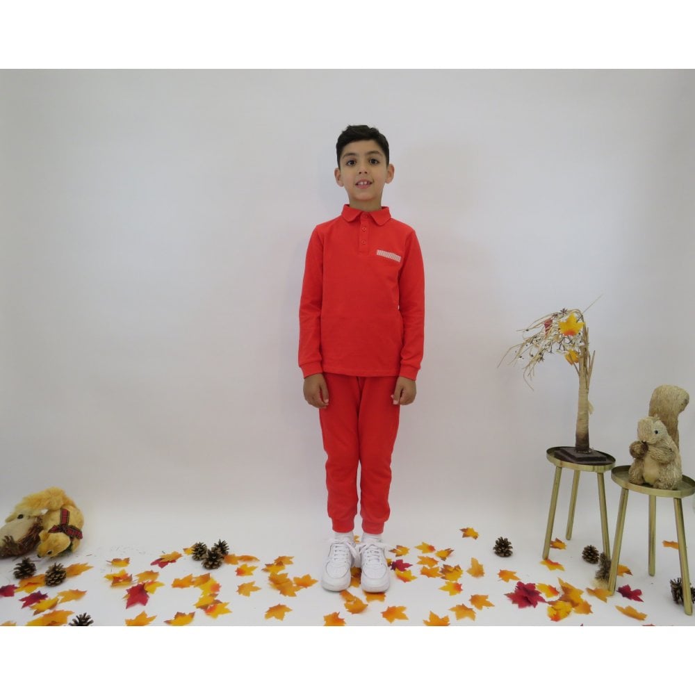 Daniel Red Plain Boys Polo Tracksuit