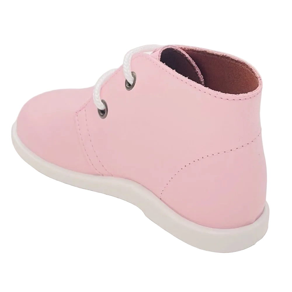 40200 Girls Leather Lace Up Boot Pink