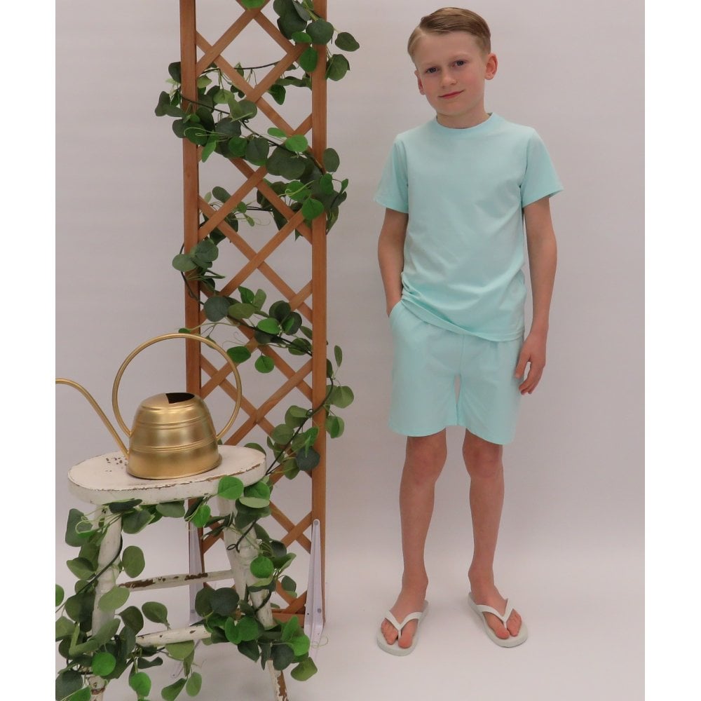 Marco Boys Plain T-Shirt and Short Set Mint