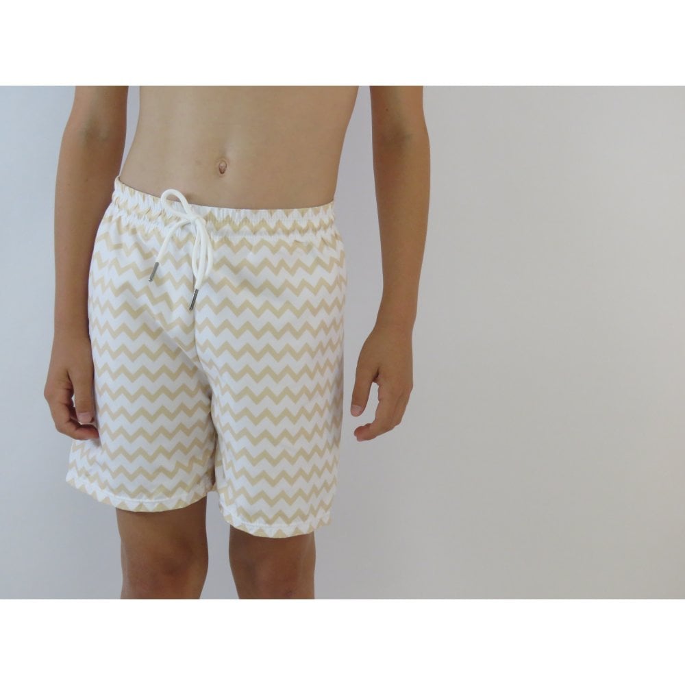 Ziggy Boys Zig Zag Swimming Trunks Camel