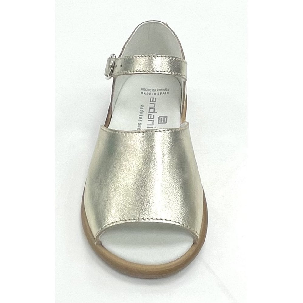 171835 Girls Gold Leather Andanines Sandal