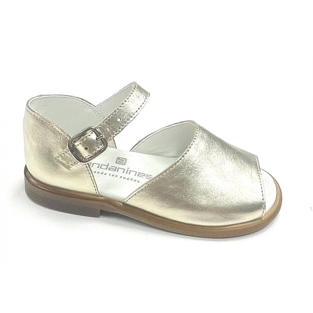 171835 Girls Gold Leather Andanines Sandal