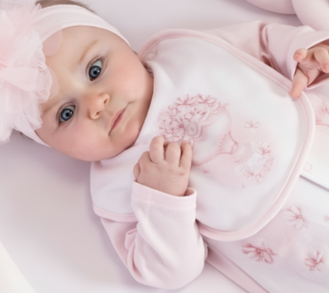 Baby Girls Hot Air Balloon Bib Pink